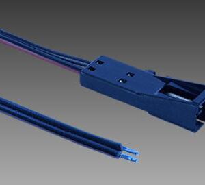 Mini Female socket black, cable:VDE H03VVH2-F 2*0.75mm2 black , strip 12mm, tin 3mm, L=100mm,
