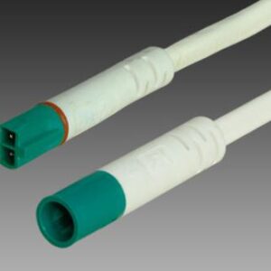 Male Plug + Female Socket Green, Cable: VDE H03VVH2-F 2*0.75mm2 white, L=1m, 24V/6A, IP54 waterproof
