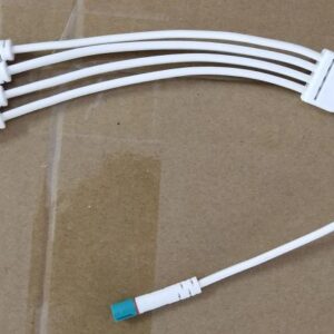4 Way Distributor Male Plug Green 1000mm, cable end with 4pcs Female Socket Green 200mm, Cable: VDE H03VVH2-F 2*0.75mm2 white,IP54 waterproof