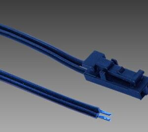 Mini Male Plug black, cable:VDE H03VVH2-F 2*0.75mm2 black , strip 12mm, tin 3mm, L=1m