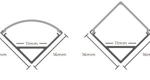 Corner Mount 16mmx16mm Extrusion and Cover 3m