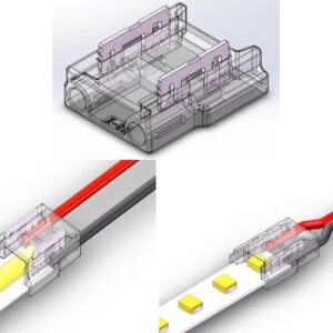 IP20 Mini Solderless Connector: Strip to Cable, 2Pin 10mm COB/SMD led strip. Suitable cable: 22AWG / 20AWG Max: 6A